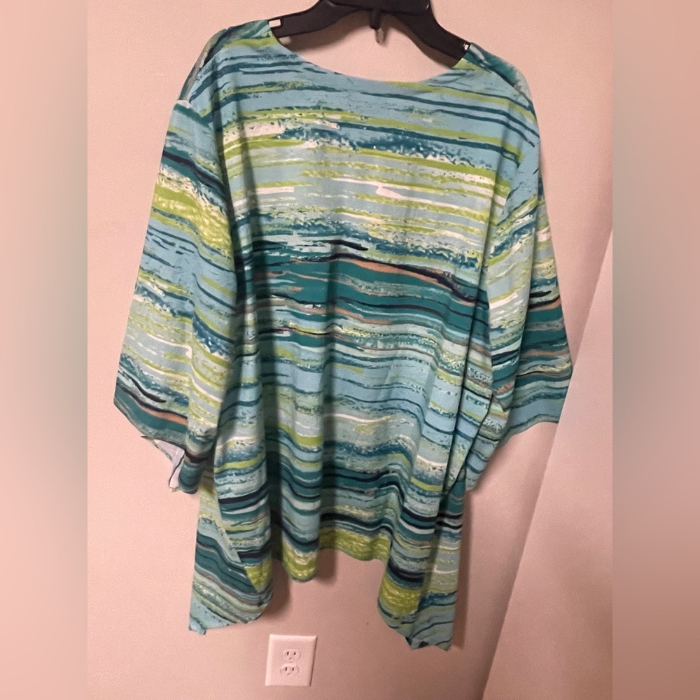 Catherines Blue and Green Striped Tunic - Picture 5 of 5